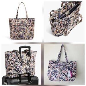 NWT Vera Bradley Work Tote Tangier Paisley Quilted Performance Twill 18x12x6 Zip
